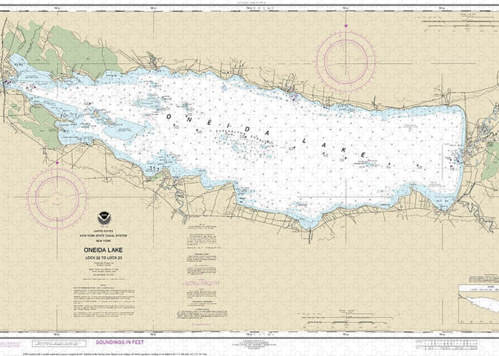 Nautical Chart-14788 Oneida Lake - Lock 22-lock 23 - Puzzle