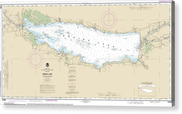 Nautical Chart-14788 Oneida Lake - Lock 22-Lock 23  Acrylic Print