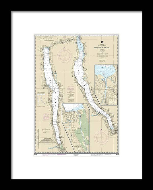 A beuatiful Framed Print of the Nautical Chart-14791 Cayuga-Seneca Lakes, Watkins Glen, Ithaca by SeaKoast