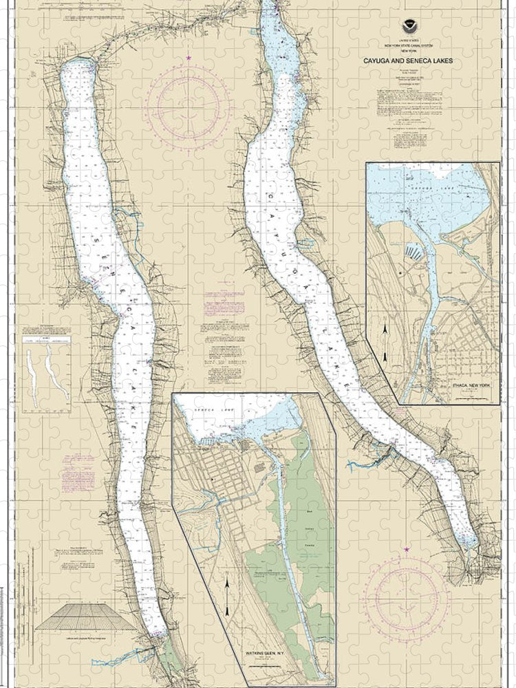 Nautical Chart 14791 Cayuga Seneca Lakes, Watkins Glen, Ithaca Puzzle