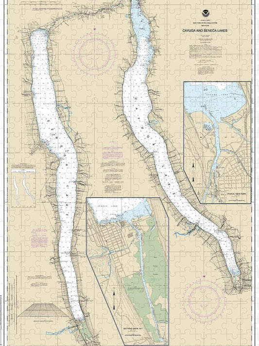 Nautical Chart 14791 Cayuga Seneca Lakes, Watkins Glen, Ithaca Puzzle