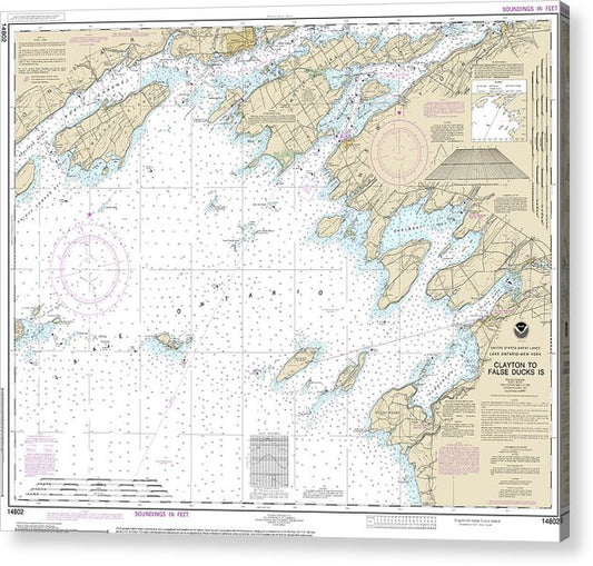 Nautical Chart-14802 Clayton-False Ducks Ls  Acrylic Print