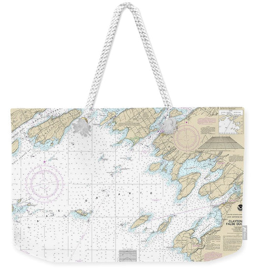 Nautical Chart-14802 Clayton-false Ducks Ls - Weekender Tote Bag