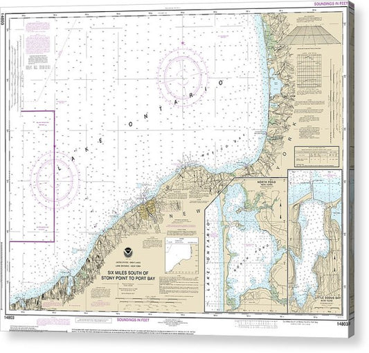 Nautical Chart-14803 Six Miles South-Stony Point-Port Bay, North Pond, Little Sodus Bay  Acrylic Print