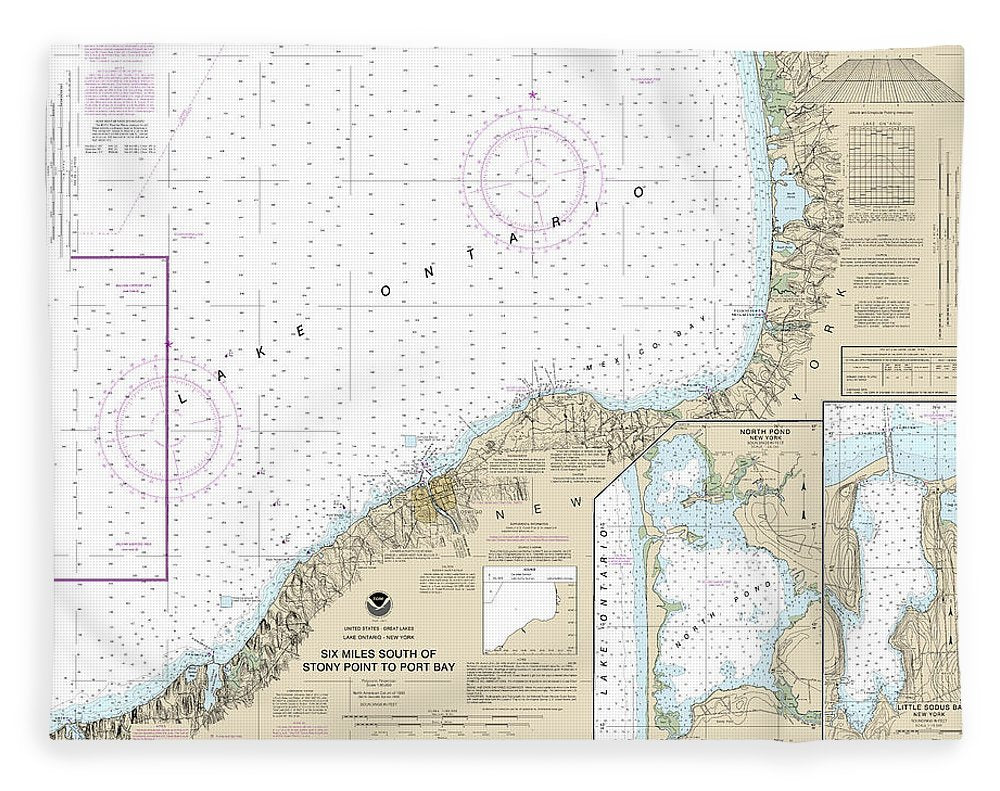 Nautical Chart-14803 Six Miles South-stony Point-port Bay, North Pond, Little Sodus Bay - Blanket