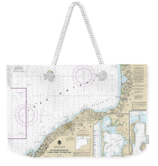 Nautical Chart-14803 Six Miles South-stony Point-port Bay, North Pond, Little Sodus Bay - Weekender Tote Bag