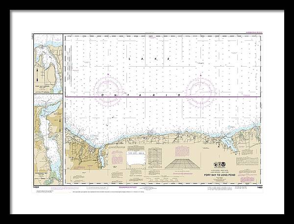Nautical Chart-14804 Port Bay-long Pond, Port Bay Harbor, Irondequoit Bay - Framed Print