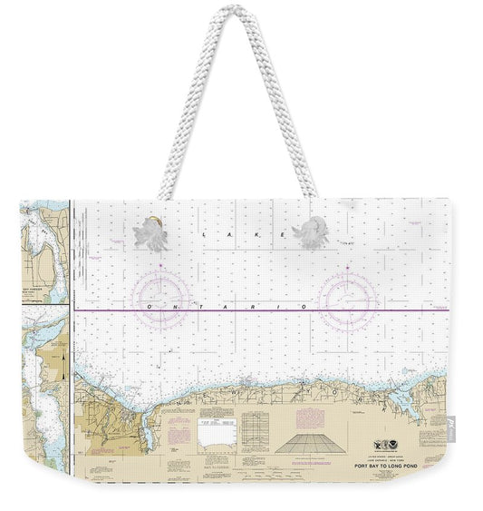 Nautical Chart-14804 Port Bay-long Pond, Port Bay Harbor, Irondequoit Bay - Weekender Tote Bag