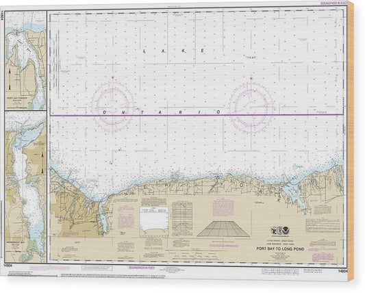 Nautical Chart-14804 Port Bay-Long Pond, Port Bay Harbor, Irondequoit Bay Wood Print