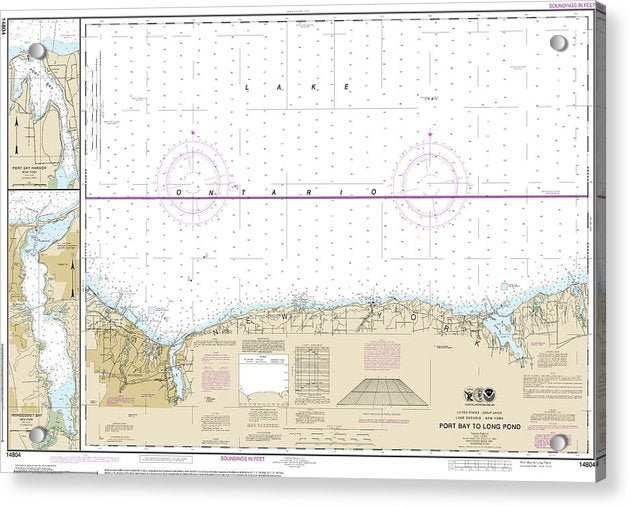 Nautical Chart-14804 Port Bay-long Pond, Port Bay Harbor, Irondequoit Bay - Acrylic Print