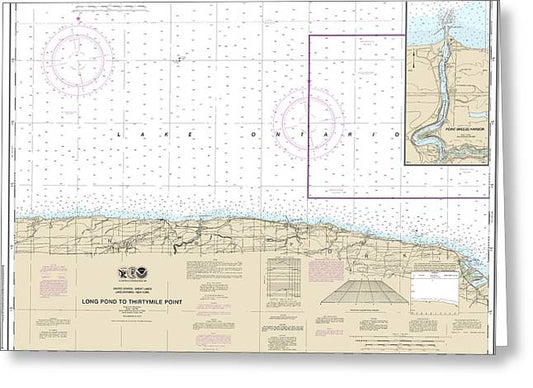 Nautical Chart-14805 Long Pond-thirtymile Point, Point Breeze Harbor - Greeting Card