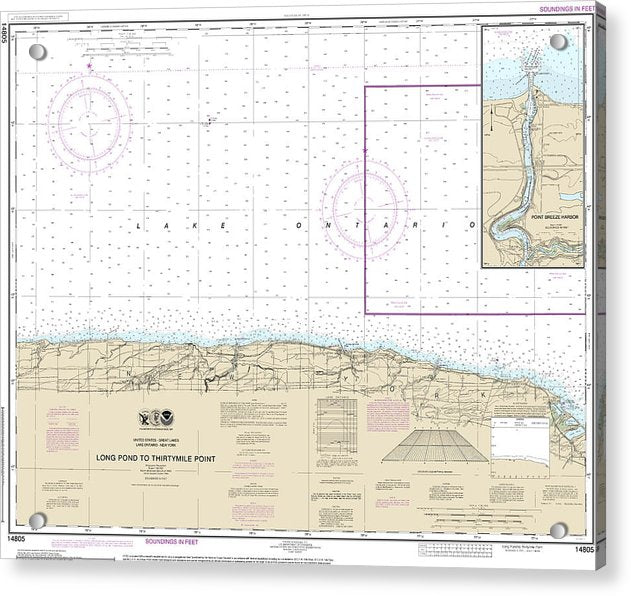 Nautical Chart-14805 Long Pond-thirtymile Point, Point Breeze Harbor - Acrylic Print