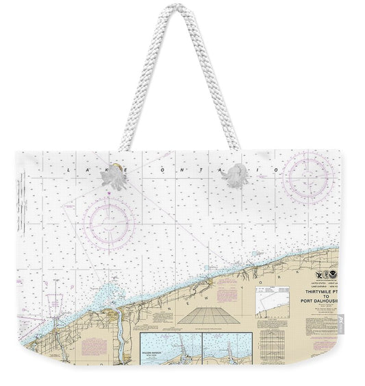 Nautical Chart-14806 Thirtymile Point, Ny,-port Dalhousie, Ont - Weekender Tote Bag
