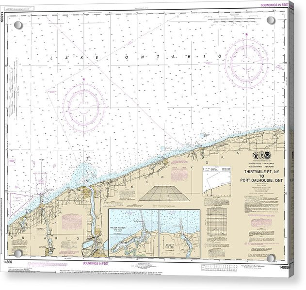 Nautical Chart-14806 Thirtymile Point, Ny,-port Dalhousie, Ont - Acrylic Print