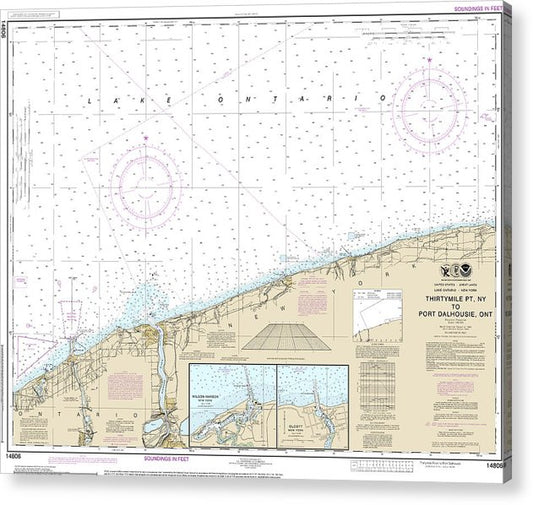 Nautical Chart-14806 Thirtymile Point, Ny,-Port Dalhousie, Ont  Acrylic Print