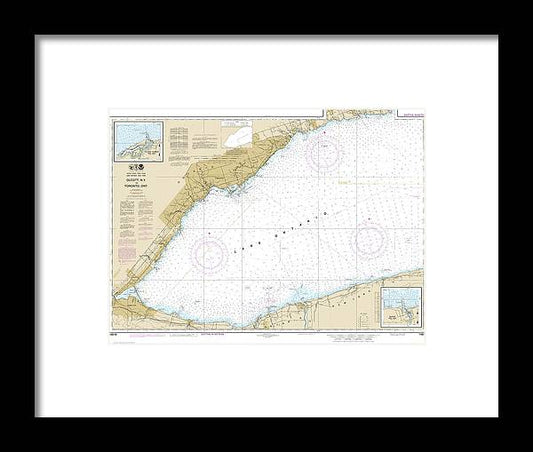 Nautical Chart-14810 Olcott Harbor-toronto, Olcott-wilson Harbors - Framed Print