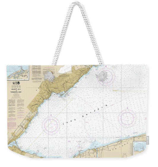 Nautical Chart-14810 Olcott Harbor-toronto, Olcott-wilson Harbors - Weekender Tote Bag