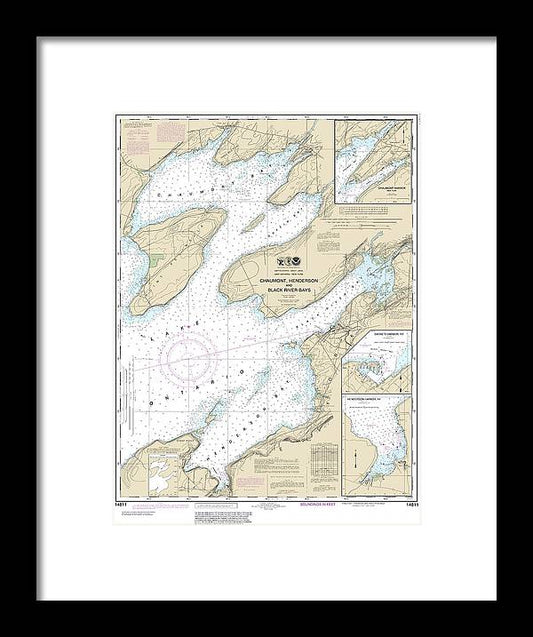 A beuatiful Framed Print of the Nautical Chart-14811 Chaumont, Henderson-Black River Bays, Sackets Harbor, Henderson Harbor, Chaumont Harbor by SeaKoast