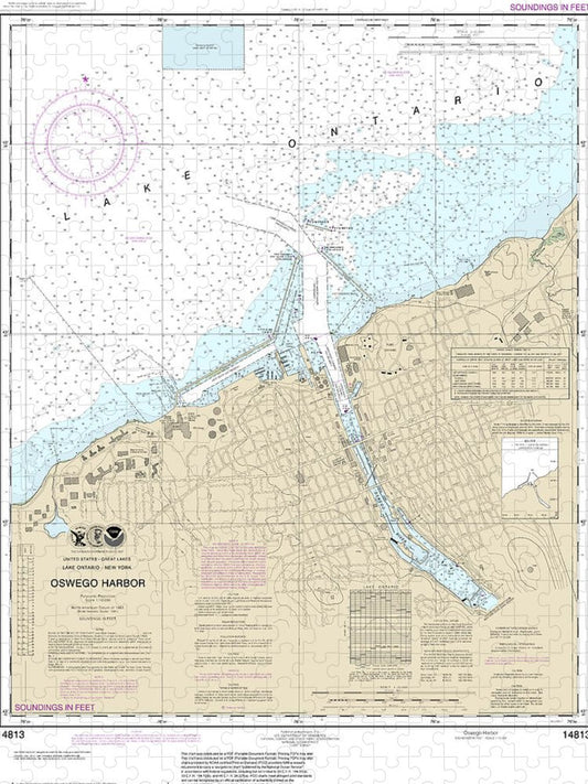 Nautical Chart 14813 Oswego Harbor Puzzle