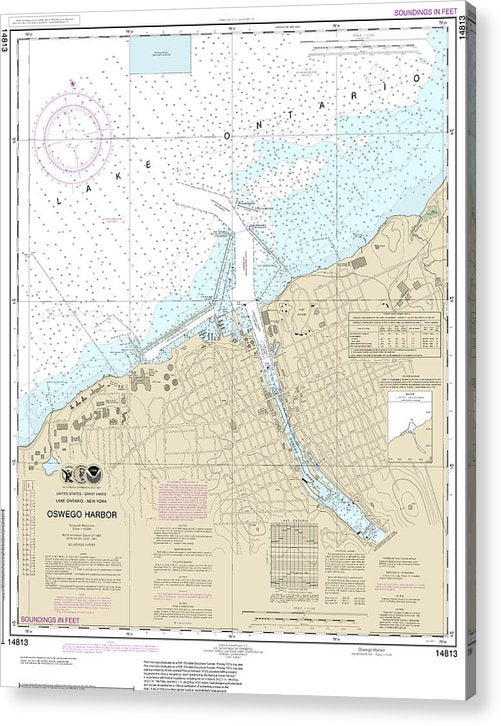 Nautical Chart-14813 Oswego Harbor  Acrylic Print
