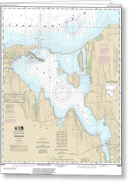 Nautical Chart-14814 Sodus Bay - Greeting Card