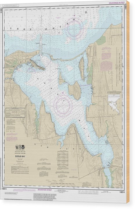 Nautical Chart-14814 Sodus Bay Wood Print