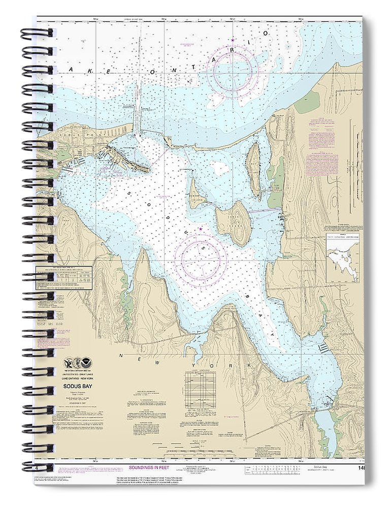 Nautical Chart 14814 Sodus Bay Spiral Notebook