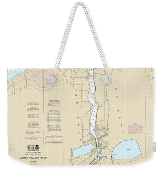 Nautical Chart-14816 Lower Niagara River - Weekender Tote Bag