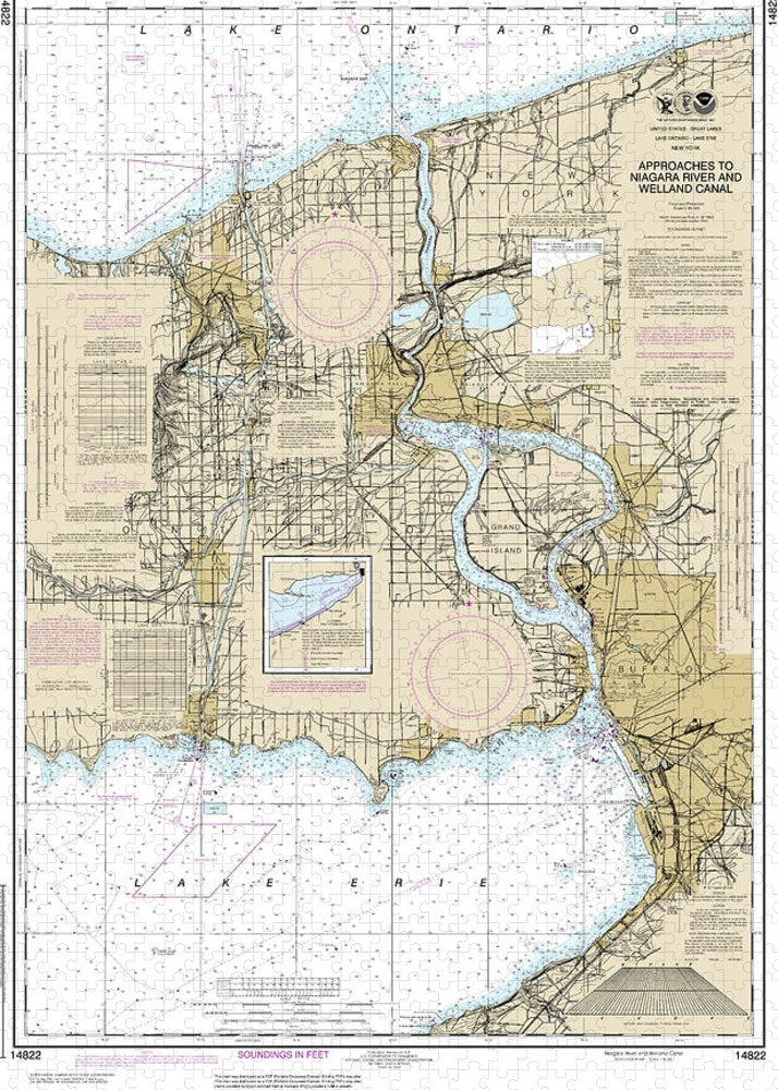 Nautical Chart-14822 Approaches-niagara River-welland Canal - Puzzle