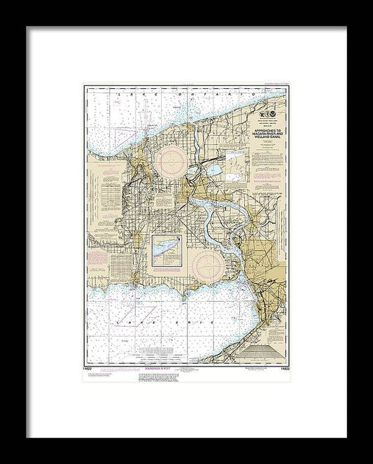 A beuatiful Framed Print of the Nautical Chart-14822 Approaches-Niagara River-Welland Canal by SeaKoast
