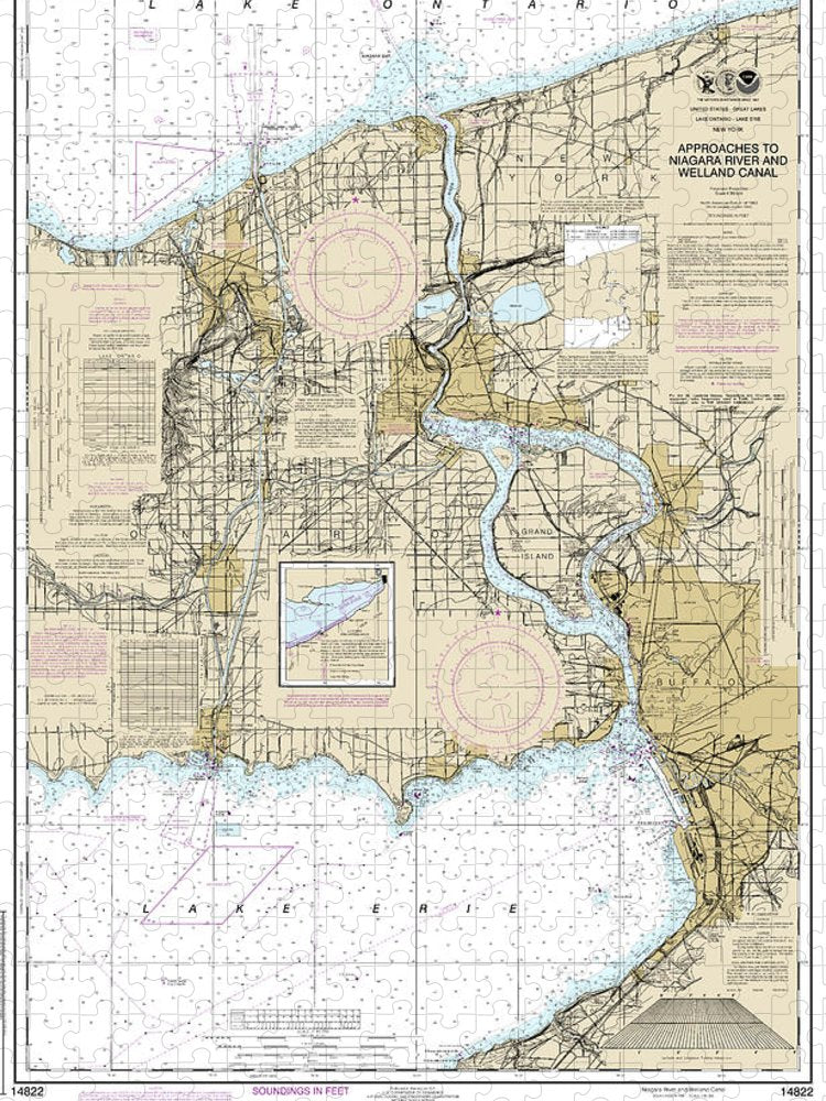 Nautical Chart 14822 Approaches Niagara River Welland Canal Puzzle