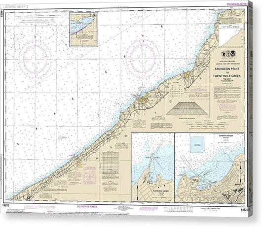 Nautical Chart-14823 Sturgeon Point-Twentymile Creek, Dunkirk Harbor, Barcelona Harbor  Acrylic Print
