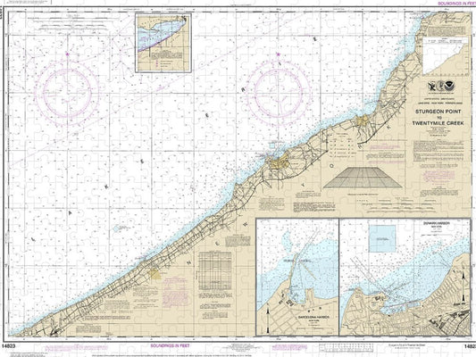 Nautical Chart 14823 Sturgeon Point Twentymile Creek, Dunkirk Harbor, Barcelona Harbor Puzzle