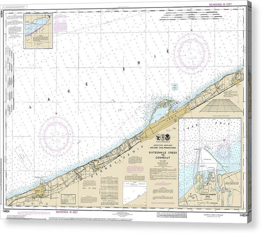 Nautical Chart-14824 Sixteenmile Creek-Conneaut, Conneaut Harbor  Acrylic Print