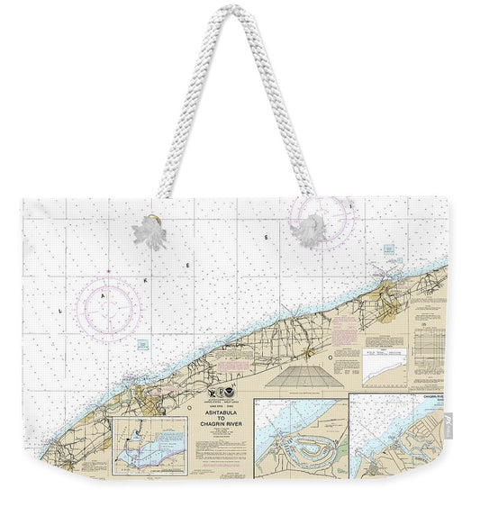 Nautical Chart-14825 Ashtabula-chagrin River, Mentor Harbor, Chagrin River - Weekender Tote Bag
