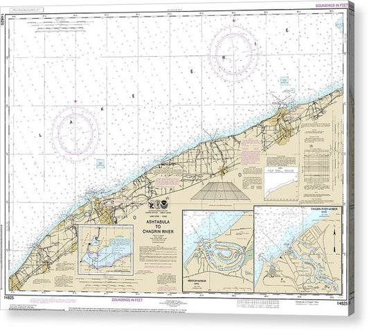 Nautical Chart-14825 Ashtabula-Chagrin River, Mentor Harbor, Chagrin River  Acrylic Print