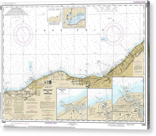 Nautical Chart-14826 Moss Point-Vermilion, Beaver Creek, Vermilion Harbor, Rocky River  Acrylic Print