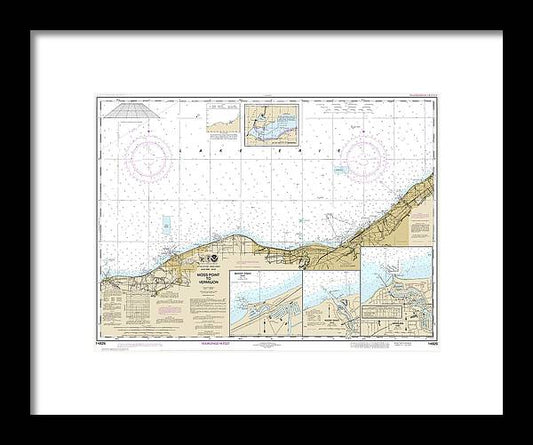 Nautical Chart-14826 Moss Point-vermilion, Beaver Creek, Vermilion Harbor, Rocky River - Framed Print