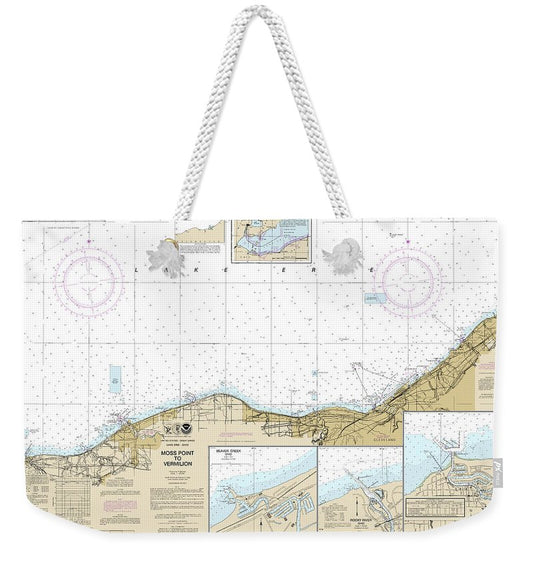 Nautical Chart-14826 Moss Point-vermilion, Beaver Creek, Vermilion Harbor, Rocky River - Weekender Tote Bag