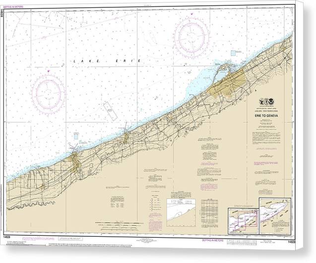 Nautical Chart-14828 Erie-geneva - Canvas Print