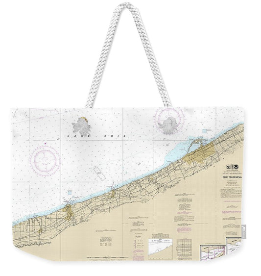 Nautical Chart-14828 Erie-geneva - Weekender Tote Bag