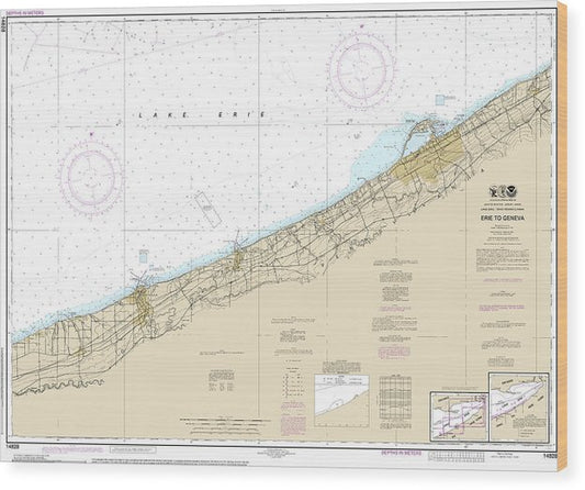 Nautical Chart-14828 Erie-Geneva Wood Print