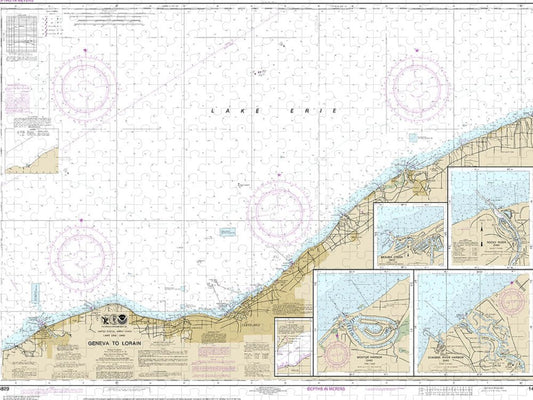 Nautical Chart 14829 Geneva Lorain, Beaver Creek, Rocky River, Mentor Harbor, Chagrin River Puzzle