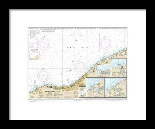 A beuatiful Framed Print of the Nautical Chart-14829 Geneva-Lorain, Beaver Creek, Rocky River, Mentor Harbor, Chagrin River by SeaKoast