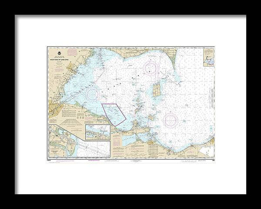 A beuatiful Framed Print of the Nautical Chart-14830 West End-Lake Erie, Port Clinton Harbor, Monroe Harbor, Lorain-Detriot River, Vermilion by SeaKoast