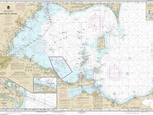 Nautical Chart 14830 West End Lake Erie, Port Clinton Harbor, Monroe Harbor, Lorain Detriot River, Vermilion Puzzle