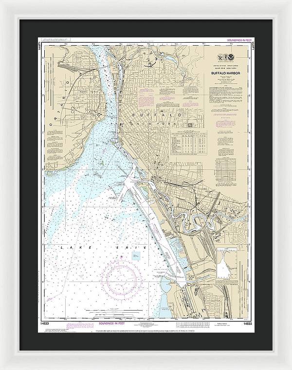 Nautical Chart-14833 Buffalo Harbor - Framed Print