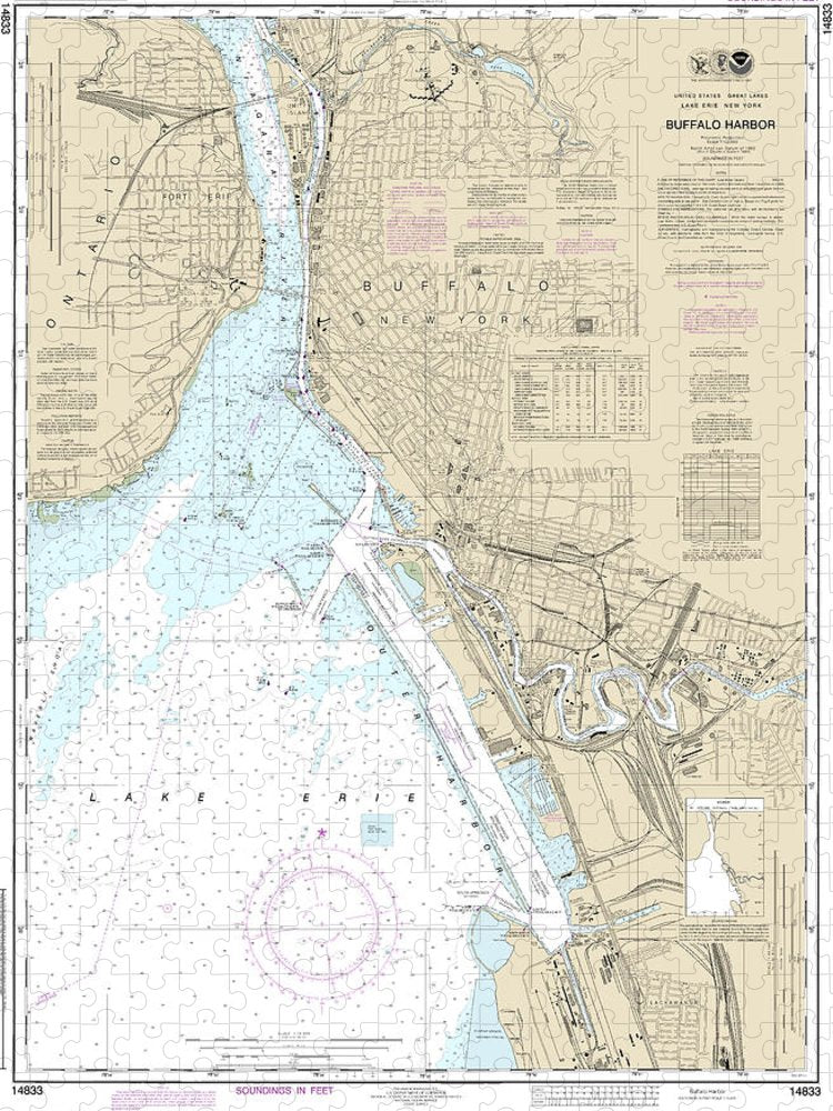 Nautical Chart 14833 Buffalo Harbor Puzzle