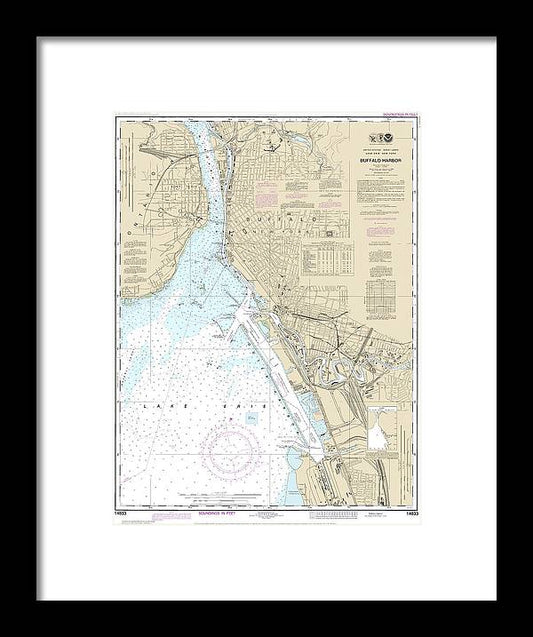 A beuatiful Framed Print of the Nautical Chart-14833 Buffalo Harbor by SeaKoast