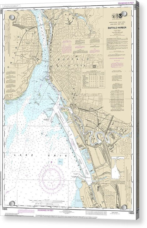 Nautical Chart-14833 Buffalo Harbor - Acrylic Print